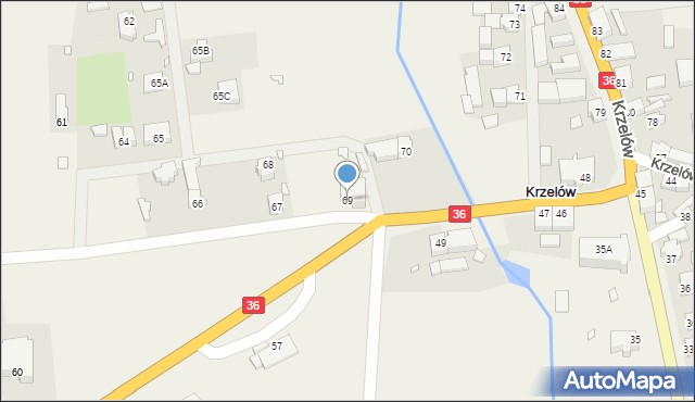 Krzelów, Krzelów, 69, mapa Krzelów