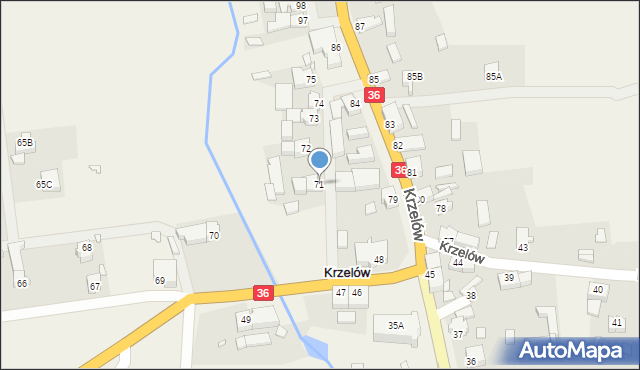 Krzelów, Krzelów, 71, mapa Krzelów