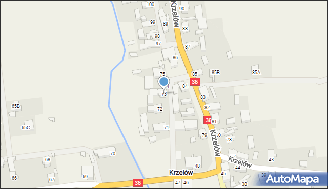 Krzelów, Krzelów, 73, mapa Krzelów