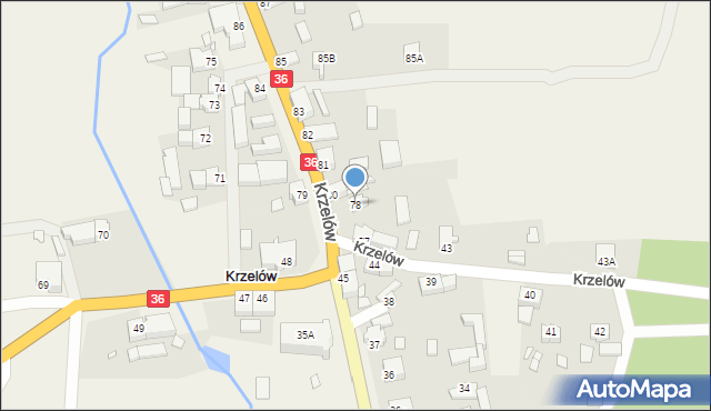 Krzelów, Krzelów, 78, mapa Krzelów