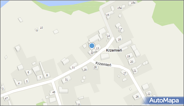 Krzemień, Krzemień, 12, mapa Krzemień