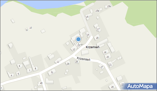 Krzemień, Krzemień, 13, mapa Krzemień