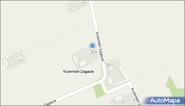 Krzemień-Zagacie, Krzemień-Zagacie, 9, mapa Krzemień-Zagacie