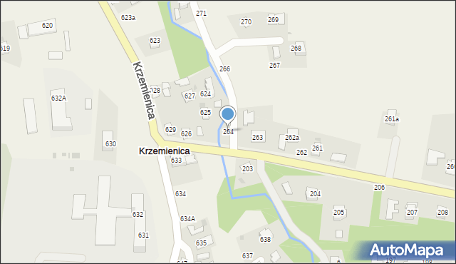 Krzemienica, Krzemienica, 264, mapa Krzemienica