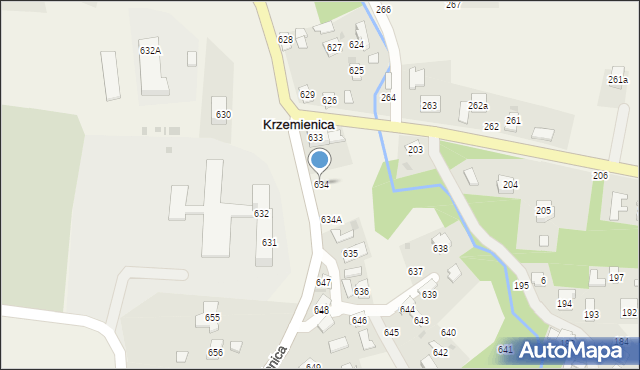 Krzemienica, Krzemienica, 634, mapa Krzemienica