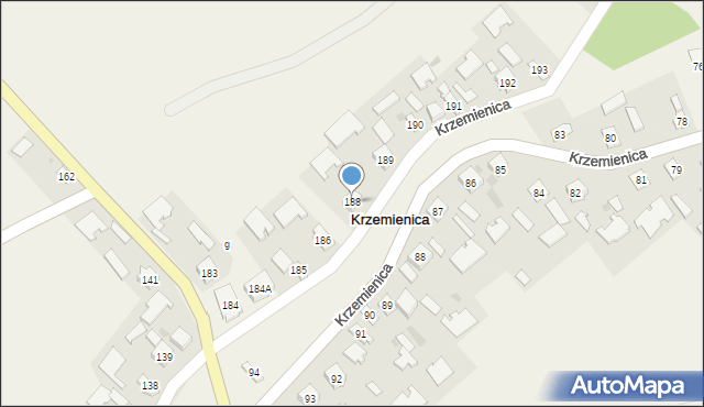 Krzemienica, Krzemienica, 188, mapa Krzemienica