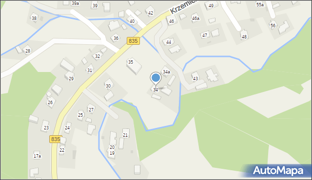 Krzemienna, Krzemienna, 34, mapa Krzemienna