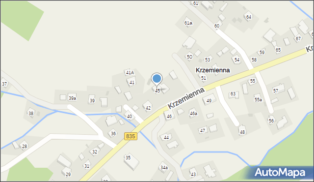 Krzemienna, Krzemienna, 45, mapa Krzemienna