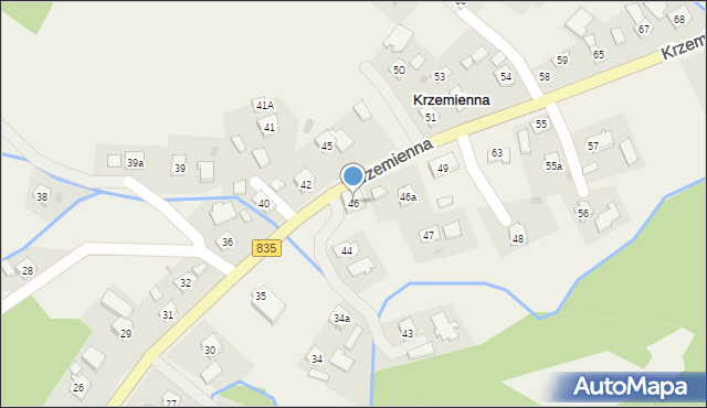 Krzemienna, Krzemienna, 46, mapa Krzemienna