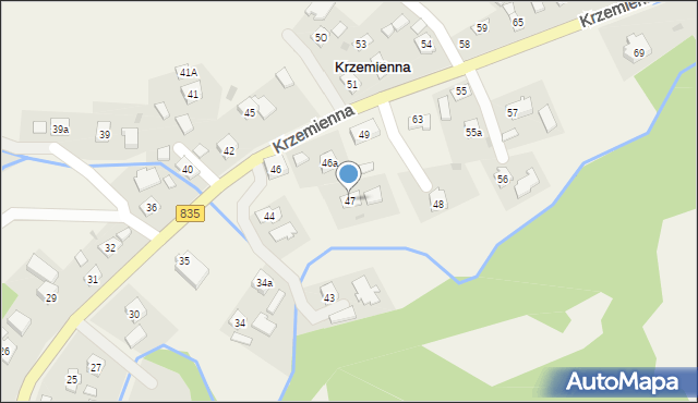 Krzemienna, Krzemienna, 47, mapa Krzemienna