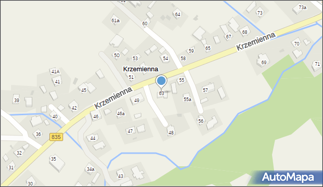 Krzemienna, Krzemienna, 63, mapa Krzemienna