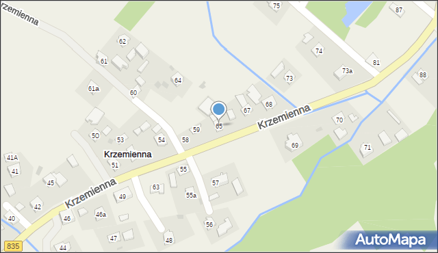 Krzemienna, Krzemienna, 65, mapa Krzemienna