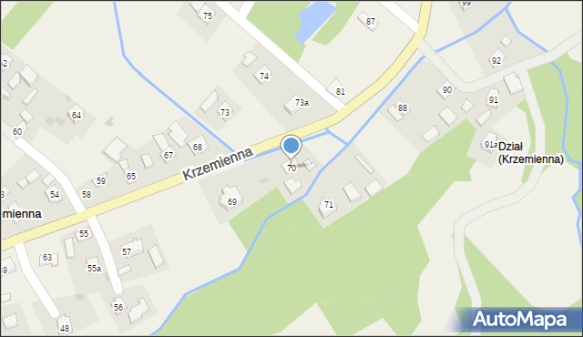 Krzemienna, Krzemienna, 70, mapa Krzemienna