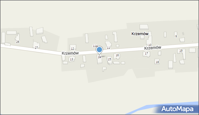 Krzemów, Krzemów, 14, mapa Krzemów