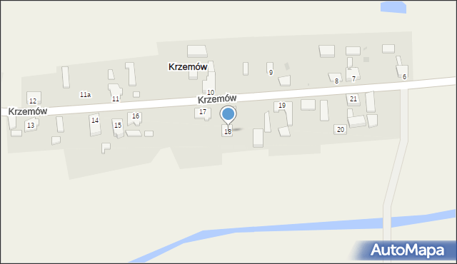 Krzemów, Krzemów, 18, mapa Krzemów