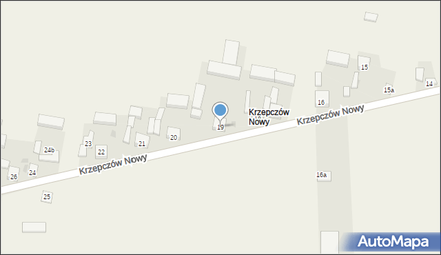 Krzepczów, Krzepczów Nowy, 19, mapa Krzepczów