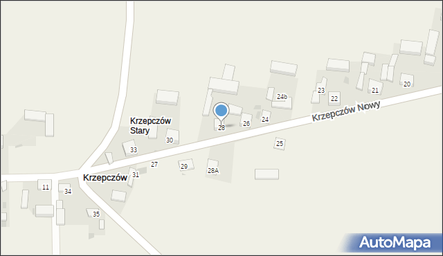 Krzepczów, Krzepczów Nowy, 28, mapa Krzepczów