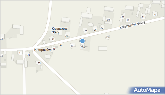 Krzepczów, Krzepczów Nowy, 28A, mapa Krzepczów