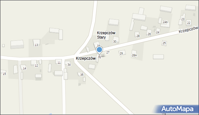 Krzepczów, Krzepczów Nowy, 31, mapa Krzepczów