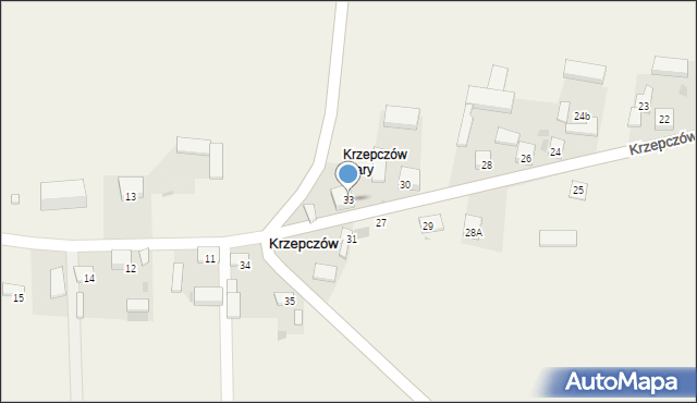 Krzepczów, Krzepczów Nowy, 33, mapa Krzepczów