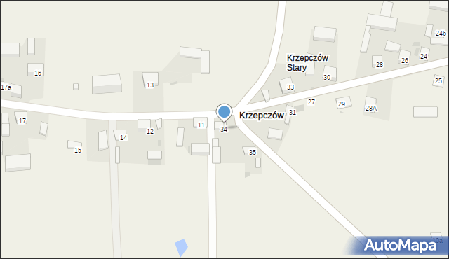 Krzepczów, Krzepczów Nowy, 34, mapa Krzepczów