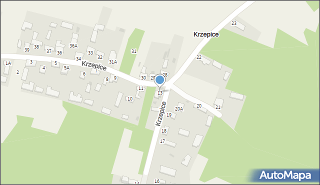 Krzepice, Krzepice, 13, mapa Krzepice