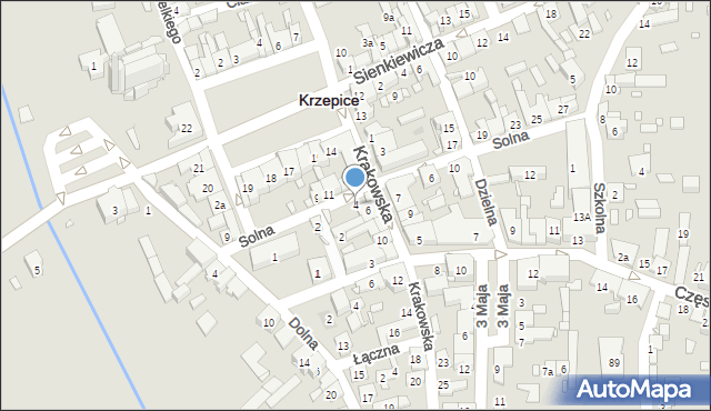 Krzepice, Krakowska, 4, mapa Krzepice