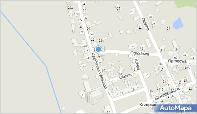 Krzepice, Króla Kazimierza Wielkiego, 16, mapa Krzepice