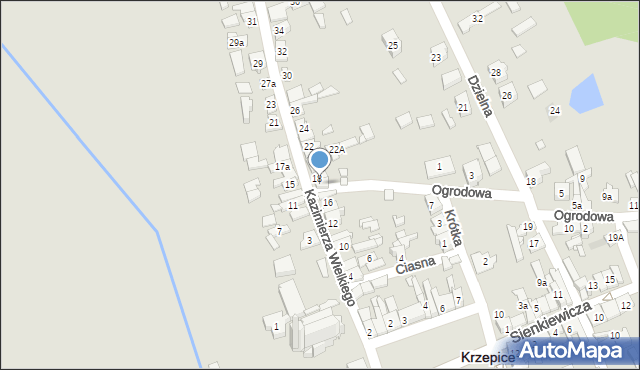 Krzepice, Króla Kazimierza Wielkiego, 18a, mapa Krzepice