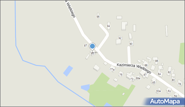 Krzepice, Króla Kazimierza Wielkiego, 85, mapa Krzepice