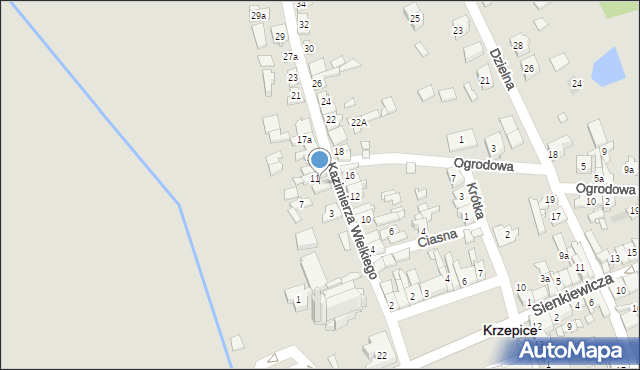 Krzepice, Króla Kazimierza Wielkiego, 9, mapa Krzepice