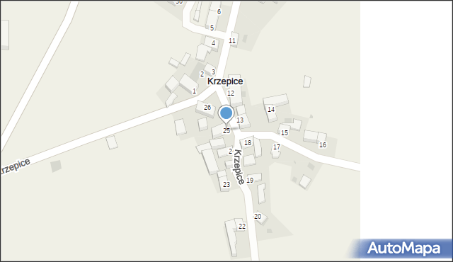 Krzepice, Krzepice, 25, mapa Krzepice