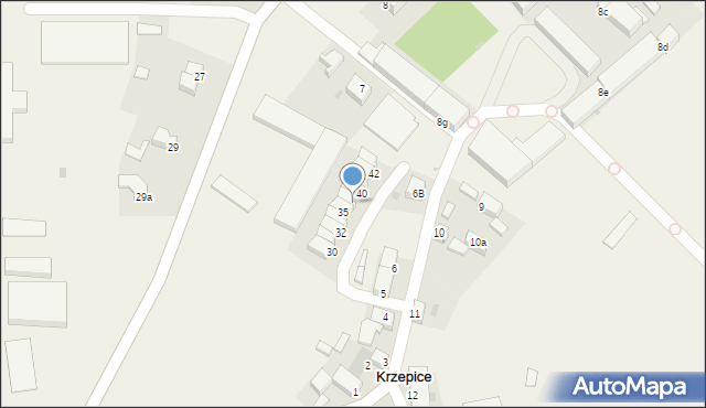 Krzepice, Krzepice, 36, mapa Krzepice