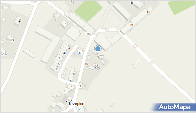 Krzepice, Krzepice, 9, mapa Krzepice