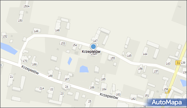 Krzepielów, Krzepielów, 154A, mapa Krzepielów