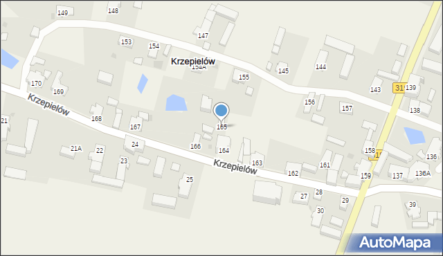 Krzepielów, Krzepielów, 165, mapa Krzepielów