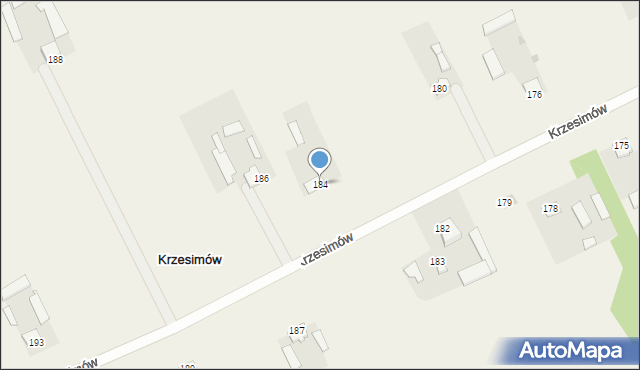 Krzesimów, Krzesimów, 184, mapa Krzesimów