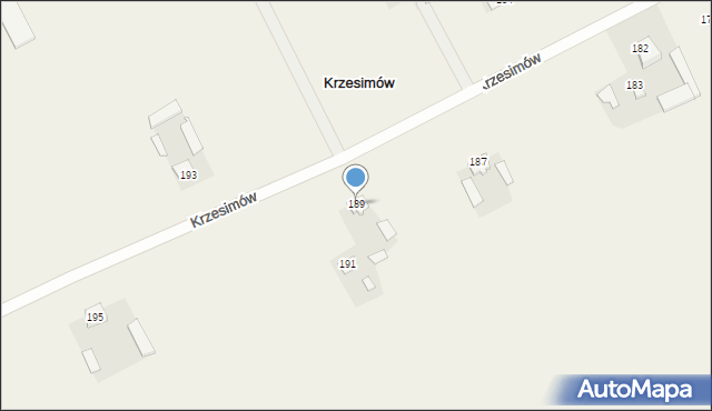 Krzesimów, Krzesimów, 189, mapa Krzesimów