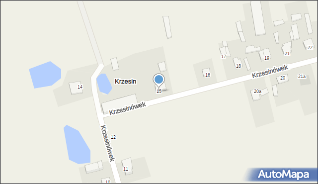 Krzesin-Parcela, Krzesin-Parcela, 15, mapa Krzesin-Parcela
