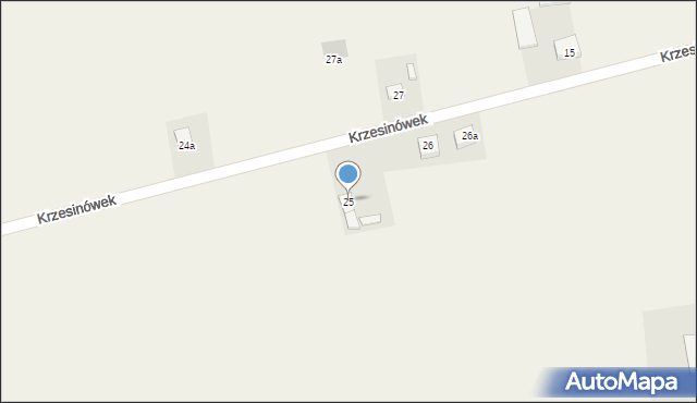 Krzesin-Parcela, Krzesin-Parcela, 25, mapa Krzesin-Parcela