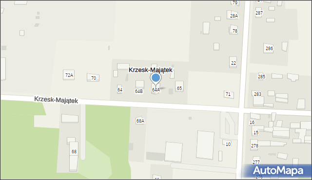 Krzesk-Majątek, Krzesk-Majątek, 64A, mapa Krzesk-Majątek