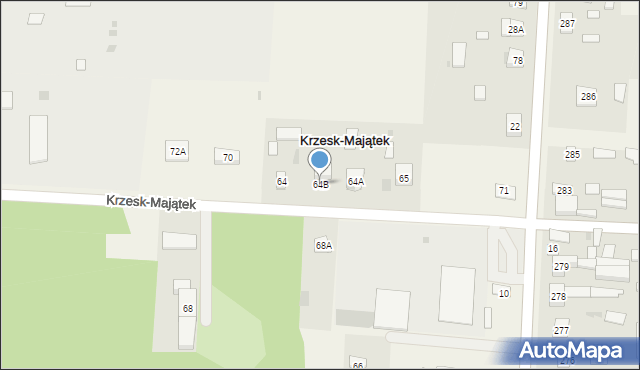 Krzesk-Majątek, Krzesk-Majątek, 64B, mapa Krzesk-Majątek