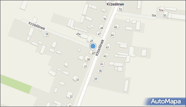 Krześlinek, Krześlinek, 40, mapa Krześlinek