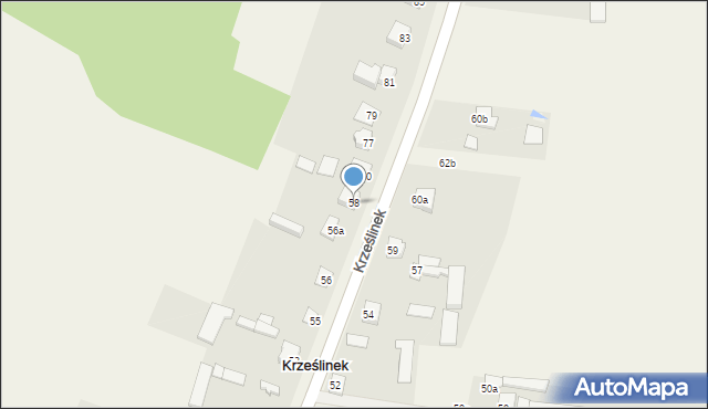 Krześlinek, Krześlinek, 58, mapa Krześlinek