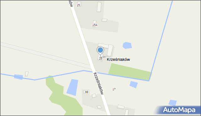 Krześniaków, Krześniaków, 16, mapa Krześniaków