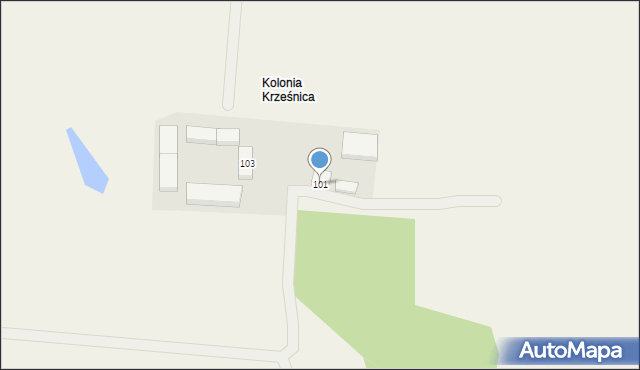 Krześnica, Krześnica, 101, mapa Krześnica