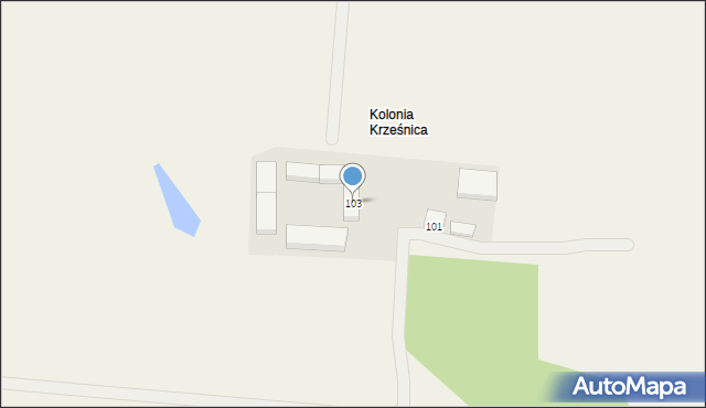 Krześnica, Krześnica, 103, mapa Krześnica