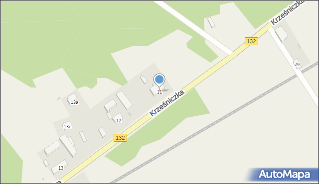 Krześniczka, Krześniczka, 11, mapa Krześniczka