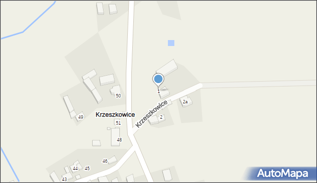 Krzeszkowice, Krzeszkowice, 1, mapa Krzeszkowice