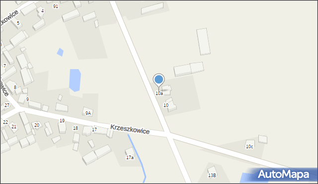 Krzeszkowice, Krzeszkowice, 10a, mapa Krzeszkowice